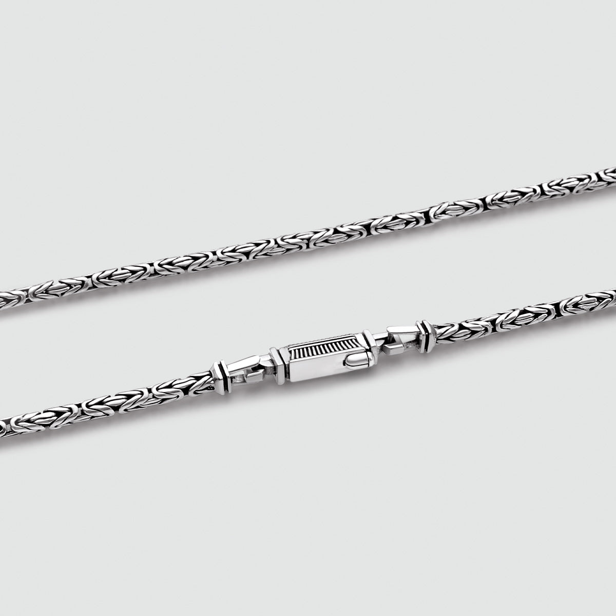 Ramsi - Cavetto Sterling Silver Byzantine Chain Necklace 3.5 mm