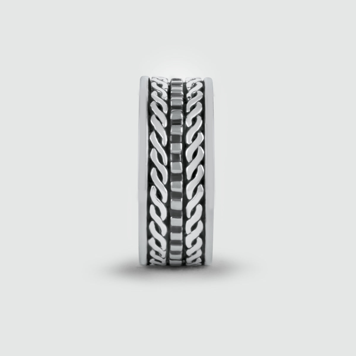 Fariq - Oxidised Sterling Silver Ring 10mm