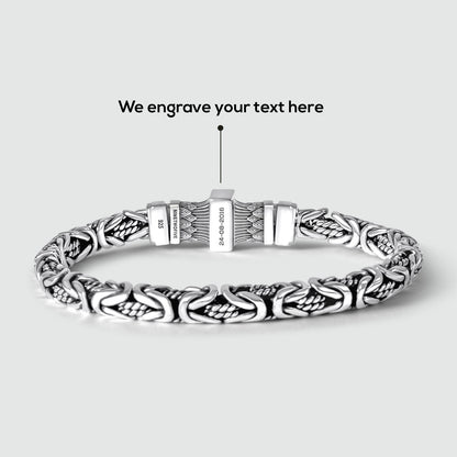 Murtaza - Egyptian Lotus Silver Byzantine Bracelet 7mm