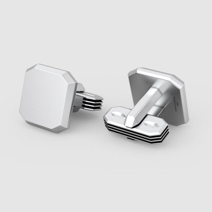 Hayel - Matt Finish Silver Cufflinks 15mm