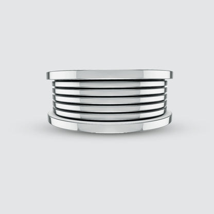 Yanel - Oxidised Sterling Silver Ring 10mm