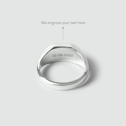 Hadi - Elegant Blue Pietersite Signet Ring 7mm - NineTwoFive