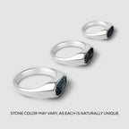 Hadi - Elegant Blue Pietersite Signet Ring 7mm - NineTwoFive