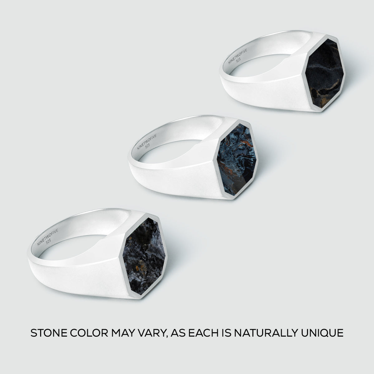 Halim - Blue Pietersite Signet Ring 13mm - NineTwoFive