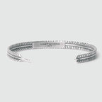 Zahir - Thin Sterling Silver Feather Bangle 6mm