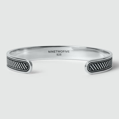 Kaliq - Oxidised Sterling Silver Bangle 10mm