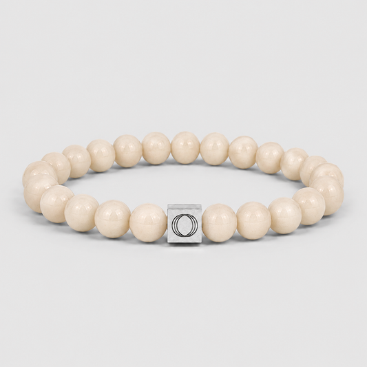 Albij - Beige Beaded Bracelet 8mm