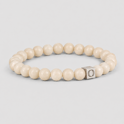 Albij - Beige Beaded Bracelet 8mm