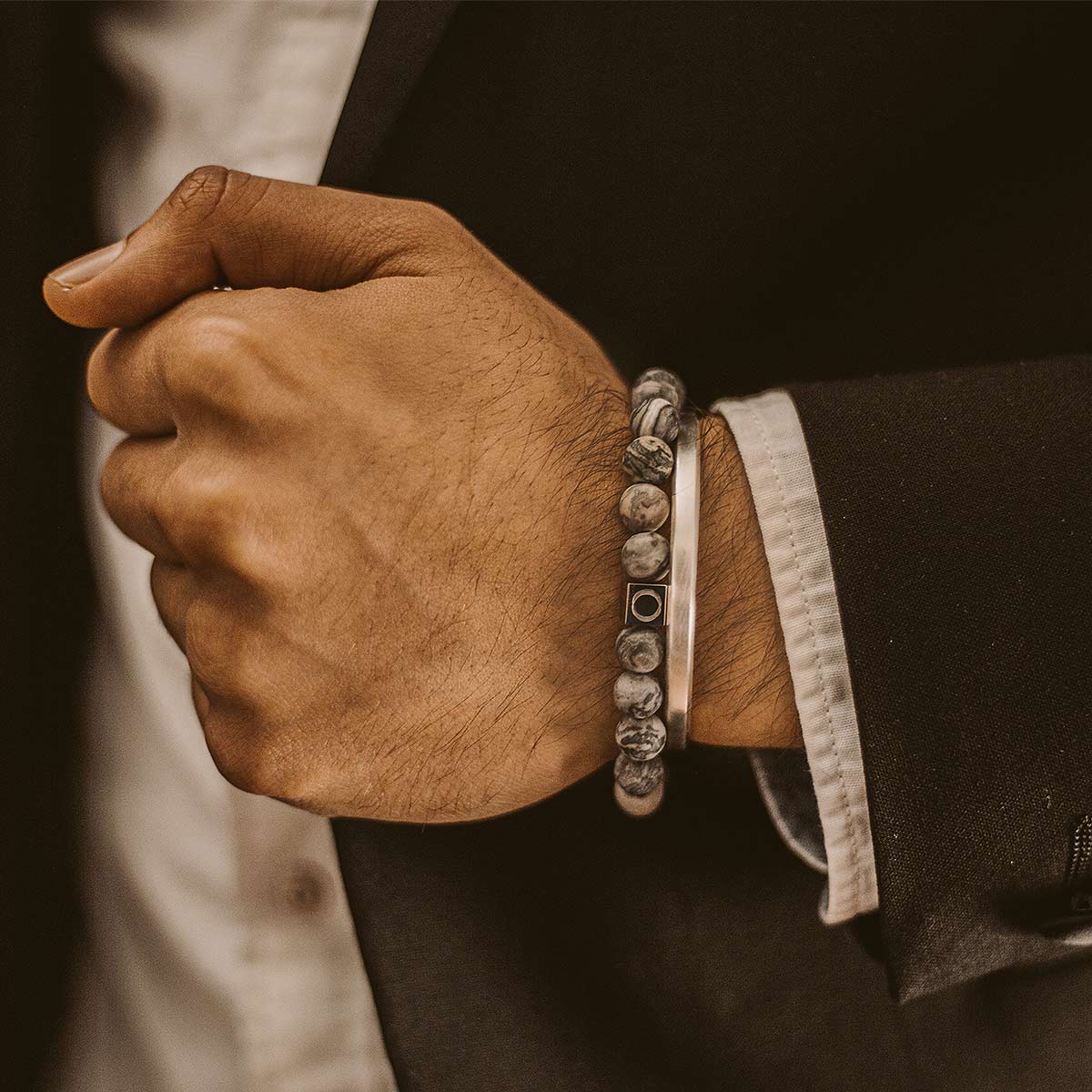 Alrazas - Grey Beaded Bracelet 8mm