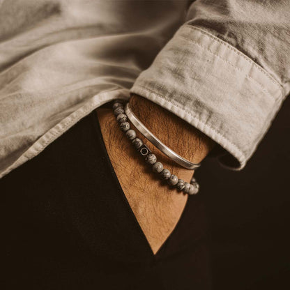 Alrazas - Grey Beaded Bracelet 6mm