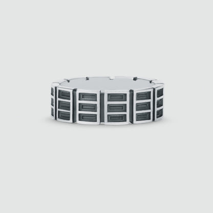 Ayman - Oxidised Sterling Silver Ring 7mm