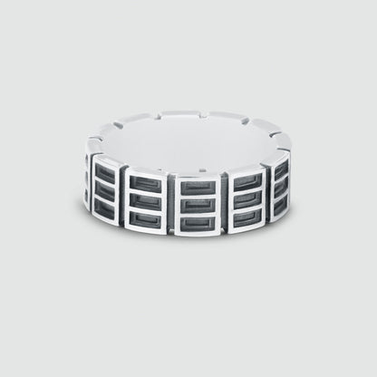 Ayman - Oxidised Sterling Silver Ring 7mm