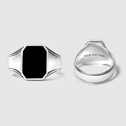 Baki - Black Onyx Signet Ring 17mm