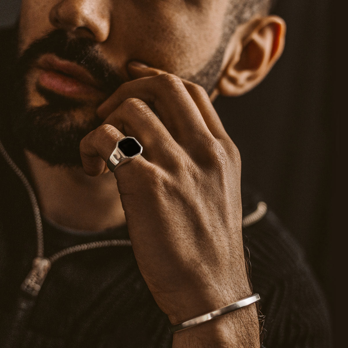 Naim - Black Onyx Signet Ring 13mm