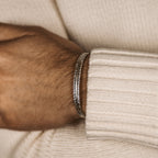Zahir - Thin Sterling Silver Feather Bangle 6mm