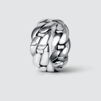 Rayen - Silver Cuban Link Ring 9mm