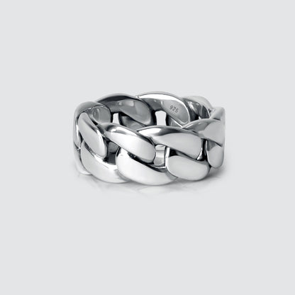 Rayen - Silver Cuban Link Ring 9mm