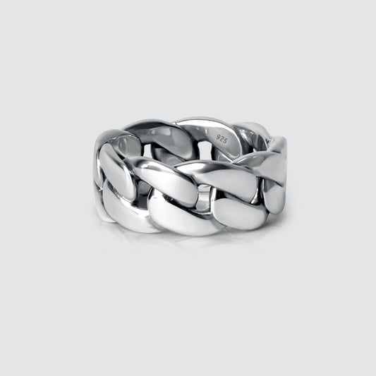 Rayen - Silver Cuban Link Ring 9mm