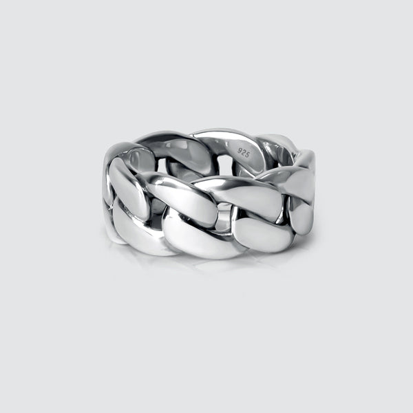 Rayen - Silver Cuban Link Ring 9mm