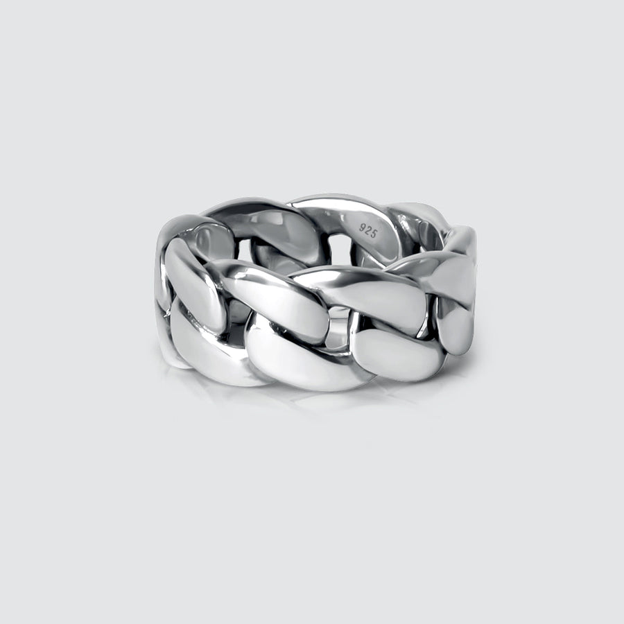 Rayen - Silver Cuban Link Ring 9mm