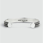 Danyal - Oxidised Sterling Silver Bangle Bracelet 9mm