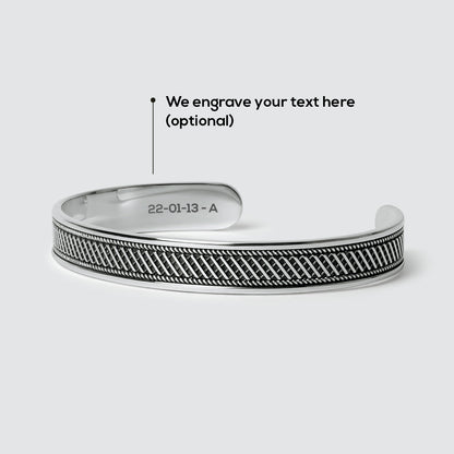 Kaliq - Oxidised Sterling Silver Bangle 10mm