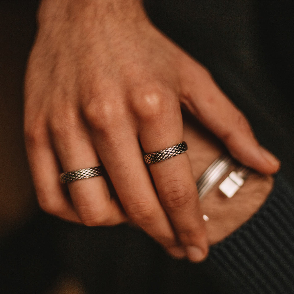 Ferran - Oxidised Sterling Silver Ring 6mm