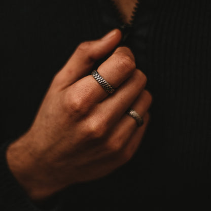 Ferran - Oxidised Sterling Silver Ring 6mm