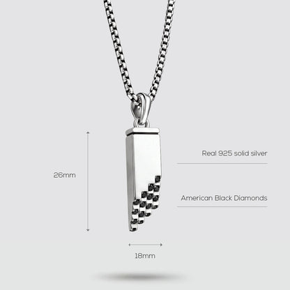 Muqarnas – Black Diamonds Silver Pendant