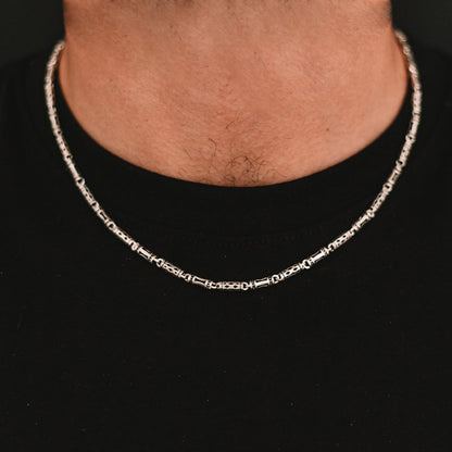 Kadeem - Sterling Silver Ornaments Chain Necklace 3.5mm