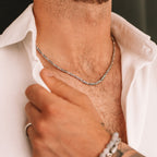 Kadeem - Sterling Silver Ornaments Chain Necklace 3.5mm