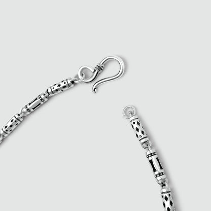 Kadeem - Sterling Silver Ornaments Chain Necklace 3.5mm