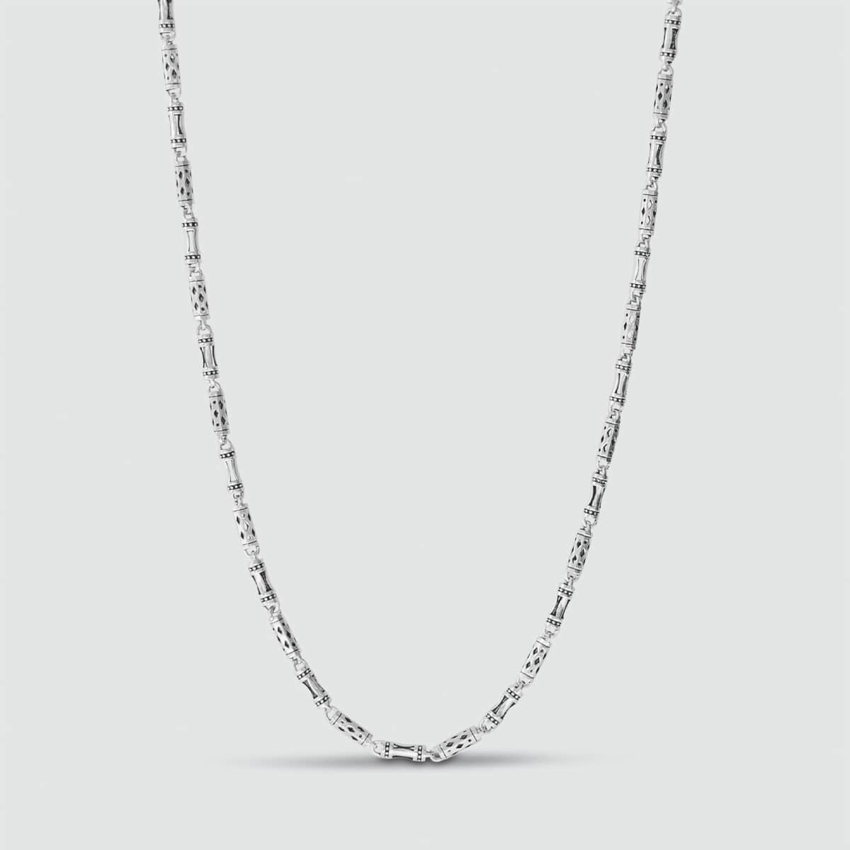 Kadeem - Sterling Silver Ornaments Chain Necklace 3.5mm