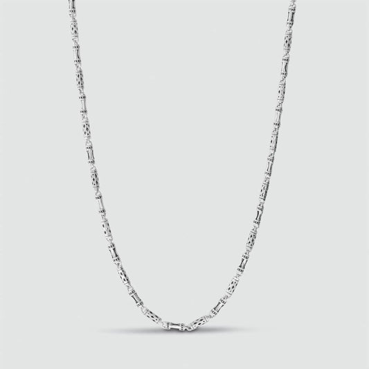 Kadeem - Sterling Silver Ornaments Chain Necklace 3.5mm