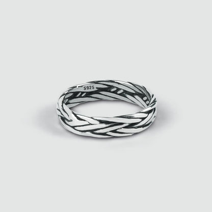 Latif - Thin Sterling Silver Braided Ring 5mm