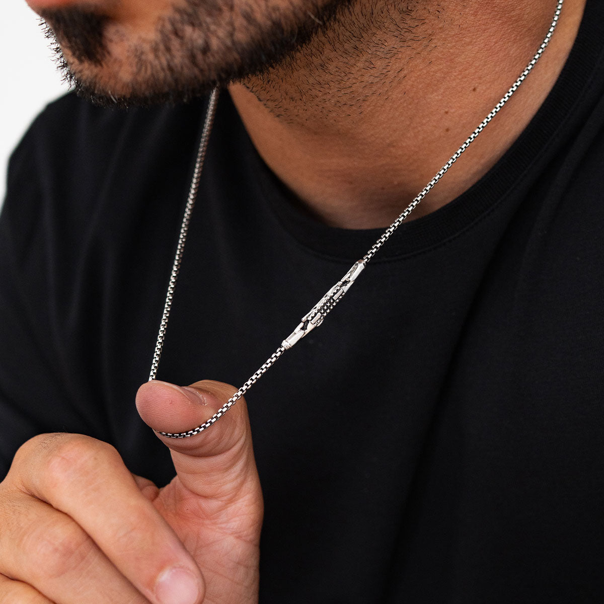 Kamal - Sterling Silver Venetian Box Chain Necklace 2mm