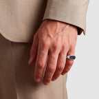 Hadi - Elegant Blue Pietersite Signet Ring 7mm - NineTwoFive