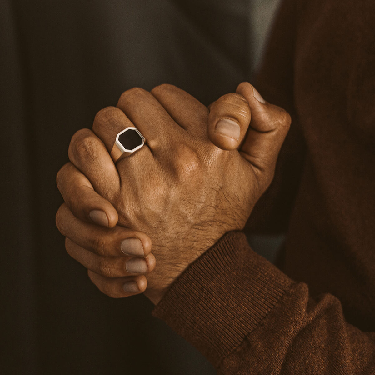 Naim - Black Onyx Signet Ring 13mm
