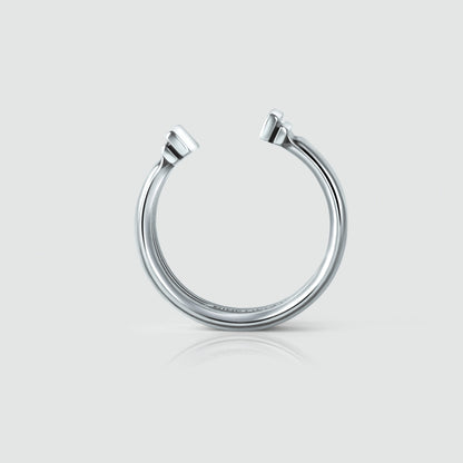 Mateen - Oxidised Sterling Silver Bangle Ring 10mm