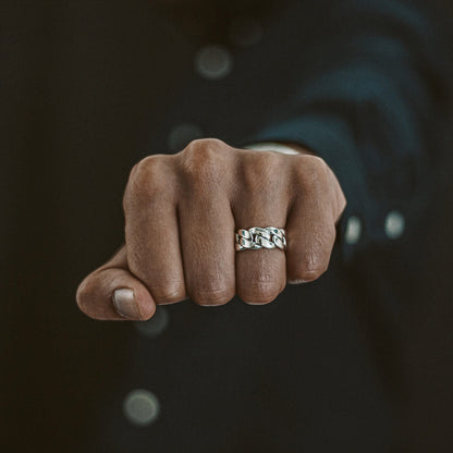 Rayen - Silver Cuban Link Ring 9mm