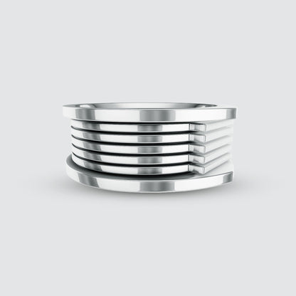 Yanel - Oxidised Sterling Silver Ring 10mm