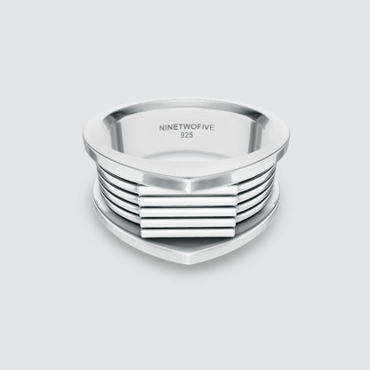 Yanel - Oxidised Sterling Silver Ring 10mm