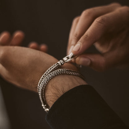 Adam - Sterling Silver Braided Bracelet 5mm