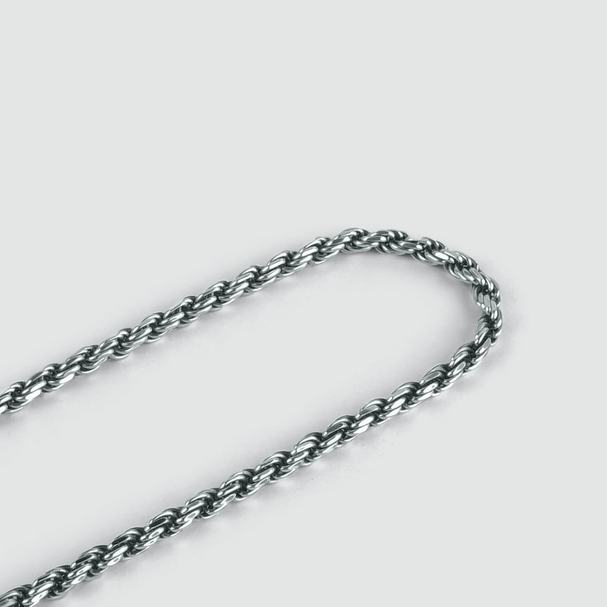 Munir - Sterling Silver Rope Chain Necklace 3mm