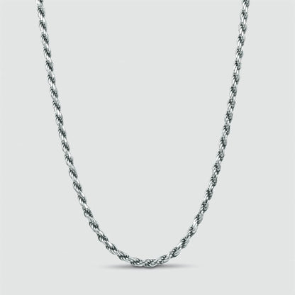 Munir - Sterling Silver Rope Chain Necklace 3mm