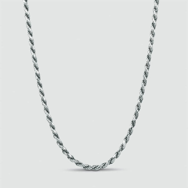 Munir - Sterling Silver Rope Chain Necklace 3mm