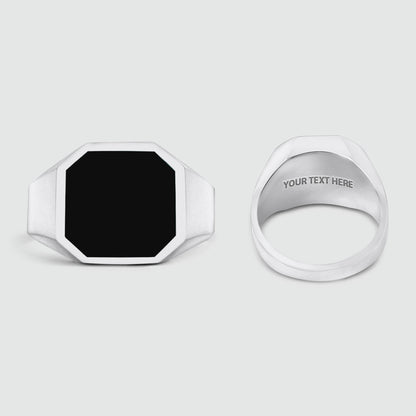 Naim - Black Onyx Signet Ring 13mm
