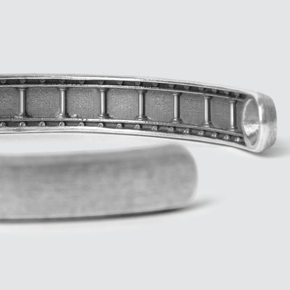 Fudail - Rough Brushed Sterling Silver Bangle 8mm