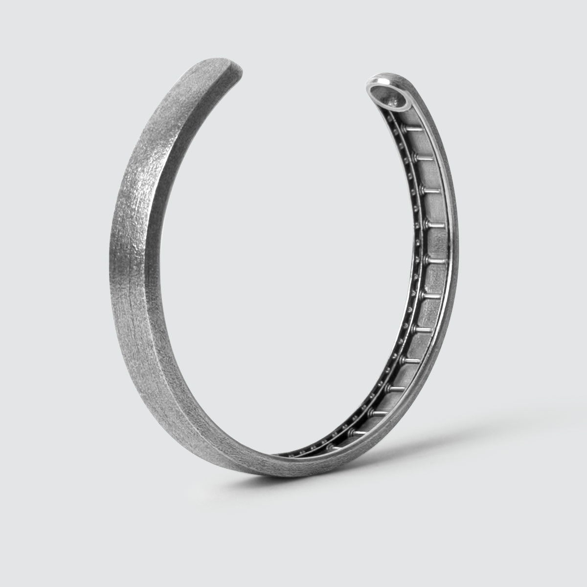 Fudail - Rough Brushed Sterling Silver Bangle 8mm