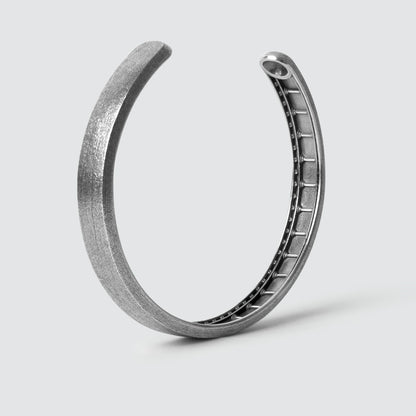Fudail - Rough Brushed Sterling Silver Bangle 8mm